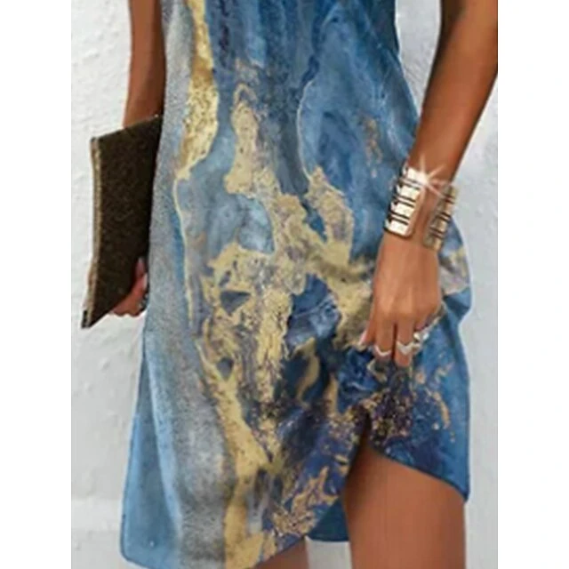 Women's Casual Dress Summer Dress Halter Neck Dress Graphic Marble Print Print Halter Mini Dress Fashion Modern Daily Holiday Sleeveless Loose Fit Pink Blue Green Summer Spring S M L XL XXL 5 Women's Casual Dress Summer Dress Halter Neck Dress Graphic Marble Print Print Halter Mini Dress Fashion Modern Daily Holiday Sleeveless Loose Fit Pink Blue Green Summer Spring S M L XL XXL - Image 3