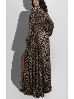 Women's Long Dress Maxi Dress Brown Long Sleeve Leopard Print Fall V Neck Winter Dress Fall Dress S M L XL XXL 5 Women's Long Dress Maxi Dress Brown Long Sleeve Leopard Print Fall V Neck Winter Dress Fall Dress S M L XL XXL -BONIU Clothing Shop cpxtbz1617178339145