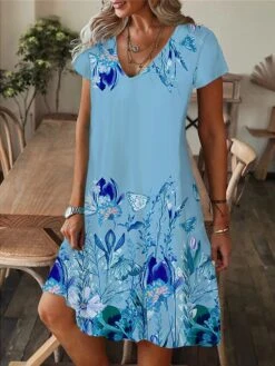 Women's Casual Dress Summer Dress Print Dress Floral Print V Neck Midi Dress Active Fashion Outdoor Daily Short Sleeve Regular Fit Yellow Pink Blue Summer Spring S M L XL XXL 8 Women's Casual Dress Summer Dress Print Dress Floral Print V Neck Midi Dress Active Fashion Outdoor Daily Short Sleeve Regular Fit Yellow Pink Blue Summer Spring S M L XL XXL -BONIU Clothing Shop eptixd1686919822788
