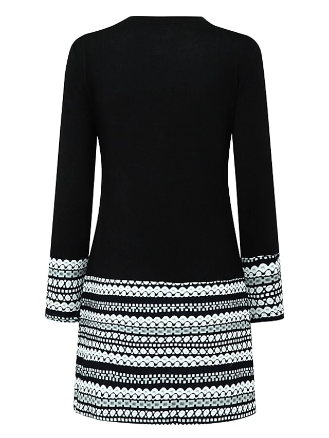 Women‘s Casual Dress Shift Dress Short Mini Dress White Black Gray Wine Long Sleeve Polka Dot Color Block Geometric Print Fall Winter Crew Neck Casual Modern 2023 S M L XL XXL 3XL 8 Women‘s Casual Dress Shift Dress Short Mini Dress White Black Gray Wine Long Sleeve Polka Dot Color Block Geometric Print Fall Winter Crew Neck Casual Modern 2023 S M L XL XXL 3XL - Image 6