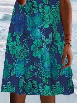 Women's T Shirt Dress Casual Dress Summer Dress Graphic Floral Print Crew Neck Mini Dress Fashion Modern Daily Holiday Short Sleeve Regular Fit Blue Summer Spring S M L XL XXL -BONIU Clothing Shop jxkowb1678431796901