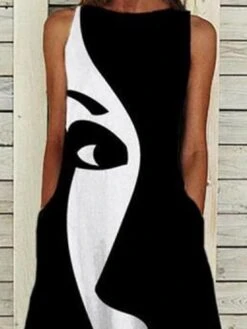Women's Casual Dress Midi Dress Black Sleeveless Print Print Summer Spring Crew Neck Modern 2023 S M L XL XXL 3XL 8 Women's Casual Dress Midi Dress Black Sleeveless Print Print Summer Spring Crew Neck Modern 2023 S M L XL XXL 3XL -BONIU Clothing Shop kwbevr1652435489080