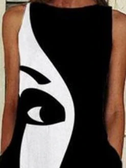 Women's Casual Dress Midi Dress Black Sleeveless Print Print Summer Spring Crew Neck Modern 2023 S M L XL XXL 3XL 9 Women's Casual Dress Midi Dress Black Sleeveless Print Print Summer Spring Crew Neck Modern 2023 S M L XL XXL 3XL -BONIU Clothing Shop qbilws1652435489430