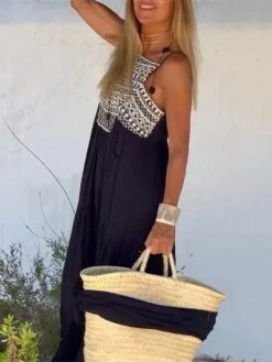Women's Casual Dress Swing Dress Summer Dress Geometric Color Block Print Strap Long Dress Maxi Dress Fashion Streetwear Outdoor Daily Sleeveless Loose Fit Black Summer Spring S M L XL XXL 7 Women's Casual Dress Swing Dress Summer Dress Geometric Color Block Print Strap Long Dress Maxi Dress Fashion Streetwear Outdoor Daily Sleeveless Loose Fit Black Summer Spring S M L XL XXL -BONIU Clothing Shop qpwkbc1691478776479