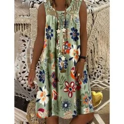 Women‘s Shift Dress Knee Length Dress White Black Army Green Fuchsia Navy Blue Sleeveless Floral Print Spring Summer Round Neck Hot Casual Boho Loose 2023 M L XL XXL 3XL 4XL 5XL 19 Women‘s Shift Dress Knee Length Dress White Black Army Green Fuchsia Navy Blue Sleeveless Floral Print Spring Summer Round Neck Hot Casual Boho Loose 2023 M L XL XXL 3XL 4XL 5XL -BONIU Clothing Shop tatter1688124267926