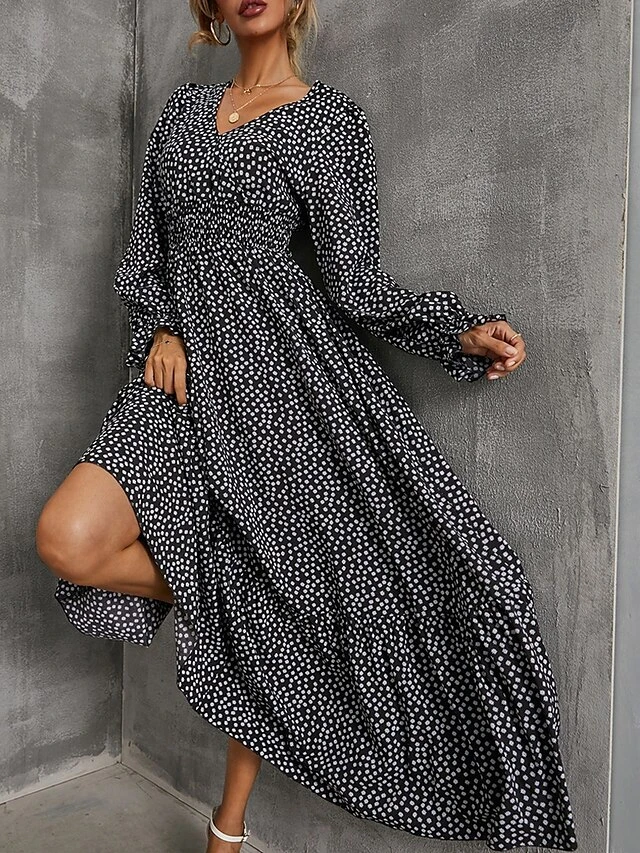 Women's Casual Dress Swing Dress A Line Dress Leopard Ditsy Floral Print V Neck Long Dress Maxi Dress Active Fashion Outdoor Street Long Sleeve Loose Fit Brown Gray Fall Winter S M L XL XXL 3 Women's Casual Dress Swing Dress A Line Dress Leopard Ditsy Floral Print V Neck Long Dress Maxi Dress Active Fashion Outdoor Street Long Sleeve Loose Fit Brown Gray Fall Winter S M L XL XXL