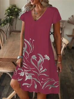 Women's Casual Dress Summer Dress Print Dress Floral Print V Neck Midi Dress Active Fashion Outdoor Daily Short Sleeve Regular Fit Yellow Pink Blue Summer Spring S M L XL XXL 11 Women's Casual Dress Summer Dress Print Dress Floral Print V Neck Midi Dress Active Fashion Outdoor Daily Short Sleeve Regular Fit Yellow Pink Blue Summer Spring S M L XL XXL -BONIU Clothing Shop zhwazb1686919824585