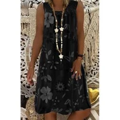 Women‘s Shift Dress Knee Length Dress White Black Army Green Fuchsia Navy Blue Sleeveless Floral Print Spring Summer Round Neck Hot Casual Boho Loose 2023 M L XL XXL 3XL 4XL 5XL 24 Women‘s Shift Dress Knee Length Dress White Black Army Green Fuchsia Navy Blue Sleeveless Floral Print Spring Summer Round Neck Hot Casual Boho Loose 2023 M L XL XXL 3XL 4XL 5XL -BONIU Clothing Shop zskkyy1688124274483